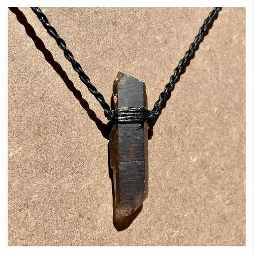 Smokey Quartz Necklace on Black