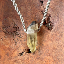 Load image into Gallery viewer, Citrine &amp; Smokey Quartz Necklace on Brown