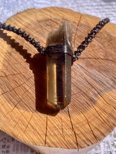 Load image into Gallery viewer, Smokey Quartz Necklace on Brown