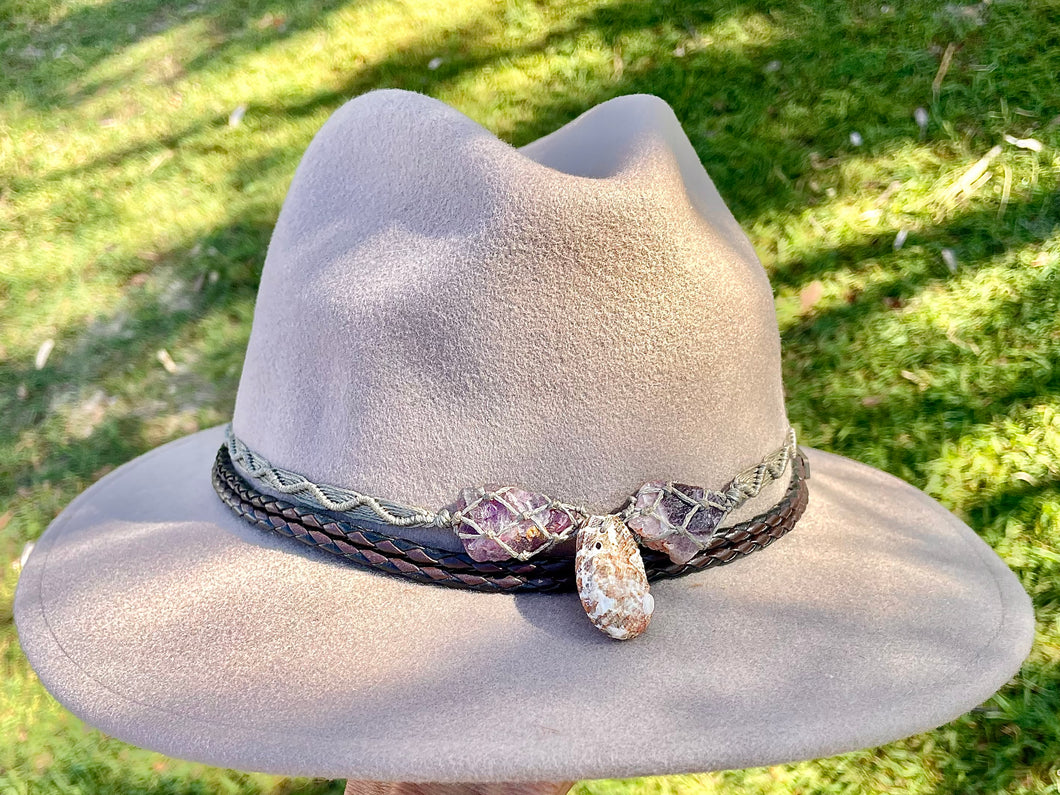 Hat Band Fluorite (Purple) & Shell on Silver