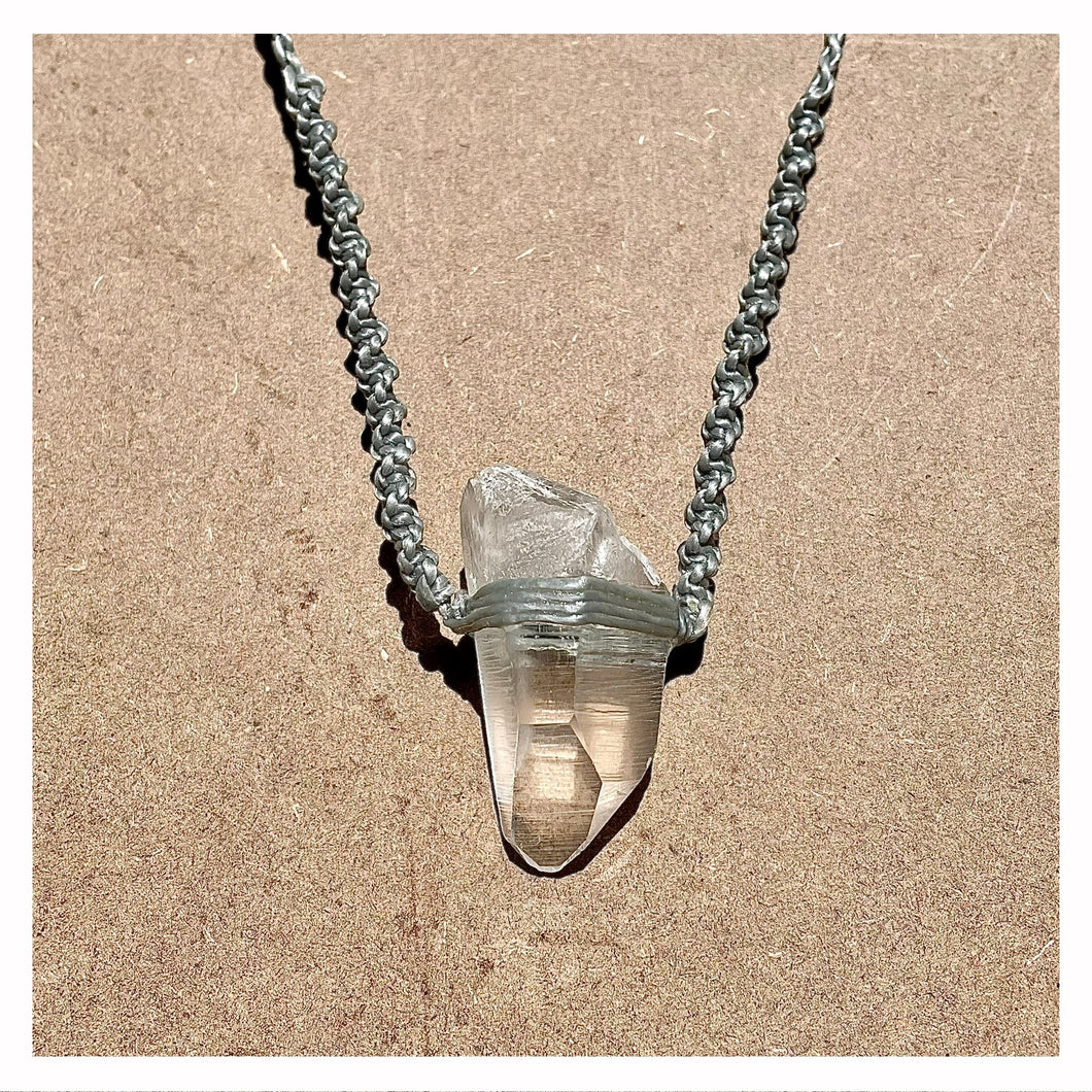 Clear Quartz Necklace on Silver