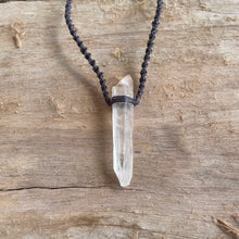 Load image into Gallery viewer, Clear Quartz Necklace on Hemp