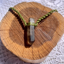 Load image into Gallery viewer, Smokey Quartz Necklace on Light Green