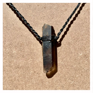 Smokey Quartz Necklace on Black