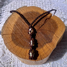 Load image into Gallery viewer, Pearl Trio Necklace on Brown