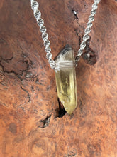 Load image into Gallery viewer, Citrine &amp; Smokey Quartz Necklace on Brown
