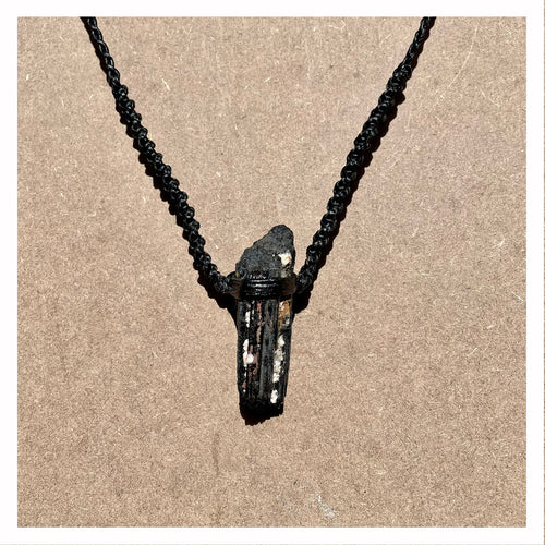 Black Tourmaline Necklace on Black