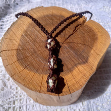 Load image into Gallery viewer, Pearl Trio Necklace on Brown