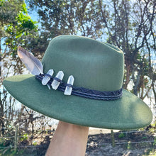 Load image into Gallery viewer, Hat Band Clear Quartz on Brown