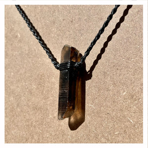 Smokey Quartz Necklace on Black