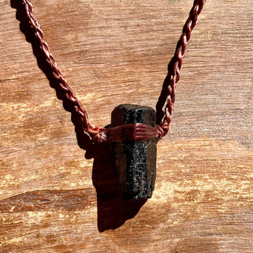 Black Tourmaline on Brown
