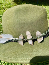 Load image into Gallery viewer, Hat Band Light Smokey Quartz on Dark Green