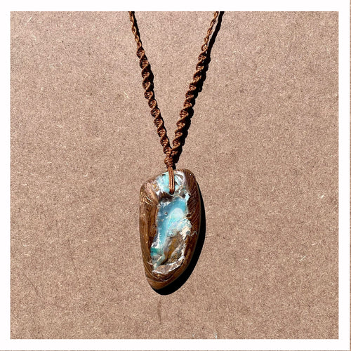 Australian Boulder Opal on Hemp Necklace