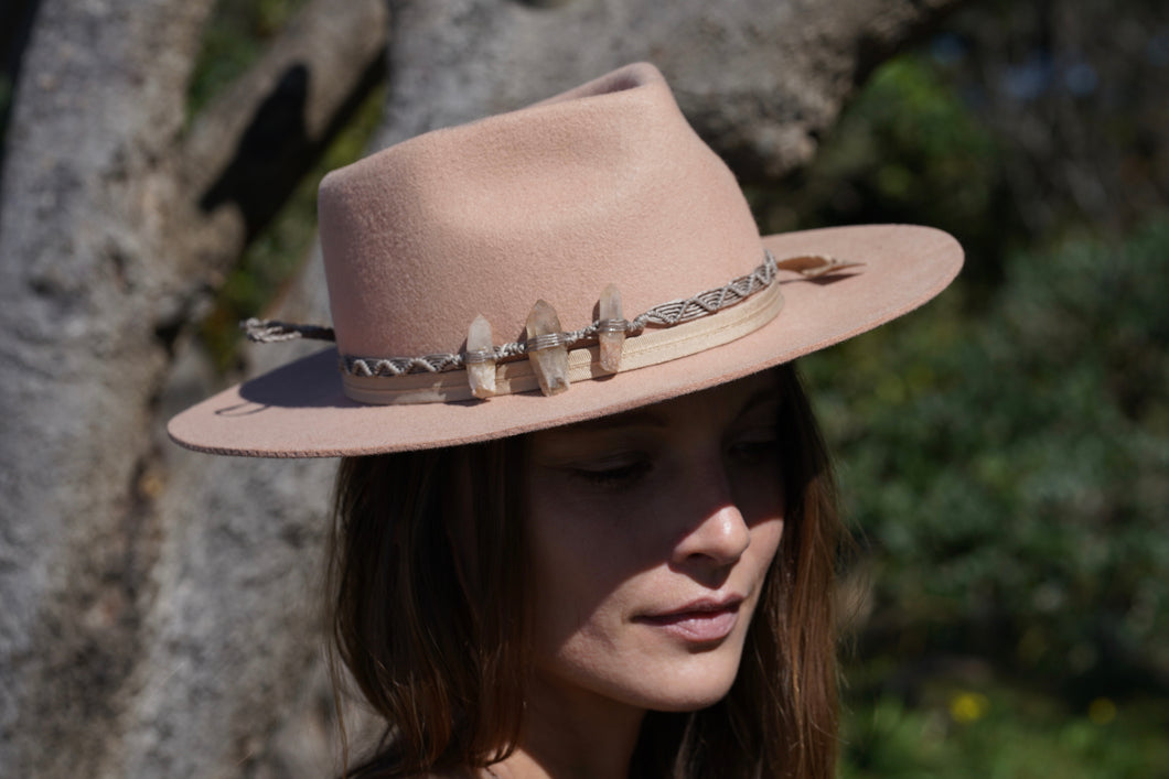 Hat Band Light Smokey Quartz on Silver