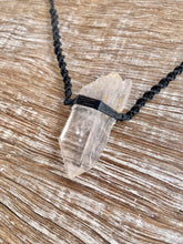 Load image into Gallery viewer, Clear Quartz Necklace on Black