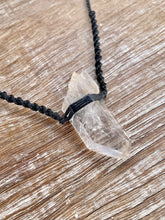 Load image into Gallery viewer, Clear Quartz Necklace on Black