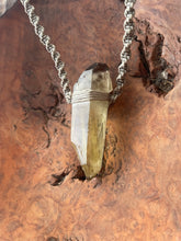Load image into Gallery viewer, Citrine &amp; Smokey Quartz Necklace on Brown