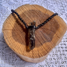 Load image into Gallery viewer, Smokey Quartz Necklace on Brown