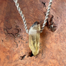 Load image into Gallery viewer, Citrine &amp; Smokey Quartz Necklace on Brown