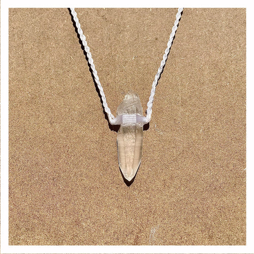 Clear Quartz Necklace on White