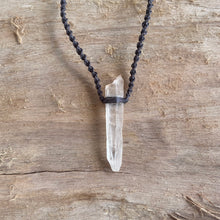 Load image into Gallery viewer, Clear Quartz Necklace on Hemp