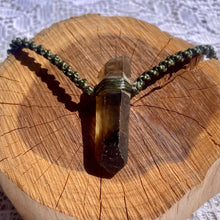 Load image into Gallery viewer, Smokey Quartz Necklace on Dark Green