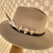 Load image into Gallery viewer, Hat Band Clear Quartz on Cream