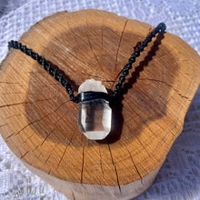 Load image into Gallery viewer, Clear Quartz Necklace on Black