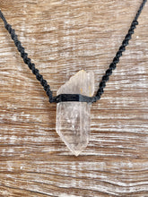 Load image into Gallery viewer, Clear Quartz Necklace on Black