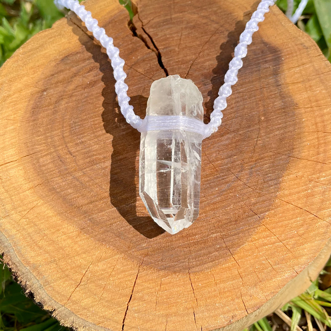Clear Quartz Necklace on White