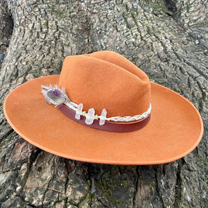 Hat Band Clear Quartz on White