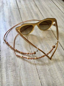 Beaded Sunglass Strap Cream Twist