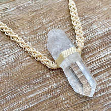 Load image into Gallery viewer, Clear Quartz Necklace on Cream Serpent