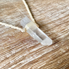 Load image into Gallery viewer, Clear Quartz Necklace on Cream