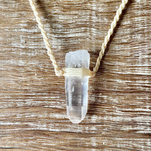 Load image into Gallery viewer, Clear Quartz Necklace on Cream