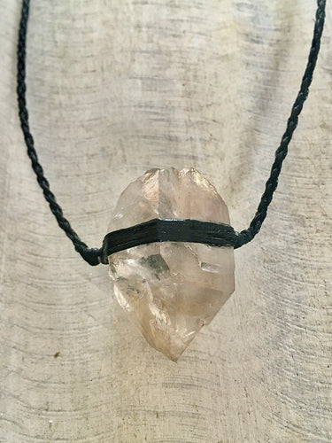 Clear Quartz Necklace/Choker on Black