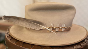 Hat Band Clear Quartz on Hemp